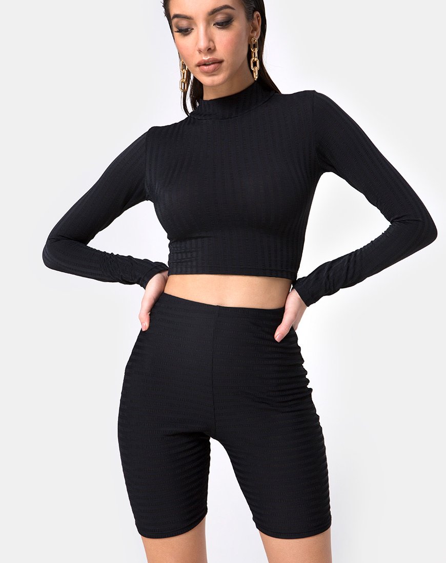 Bild von Cycle Short in Schwarz Horizontalstreifen