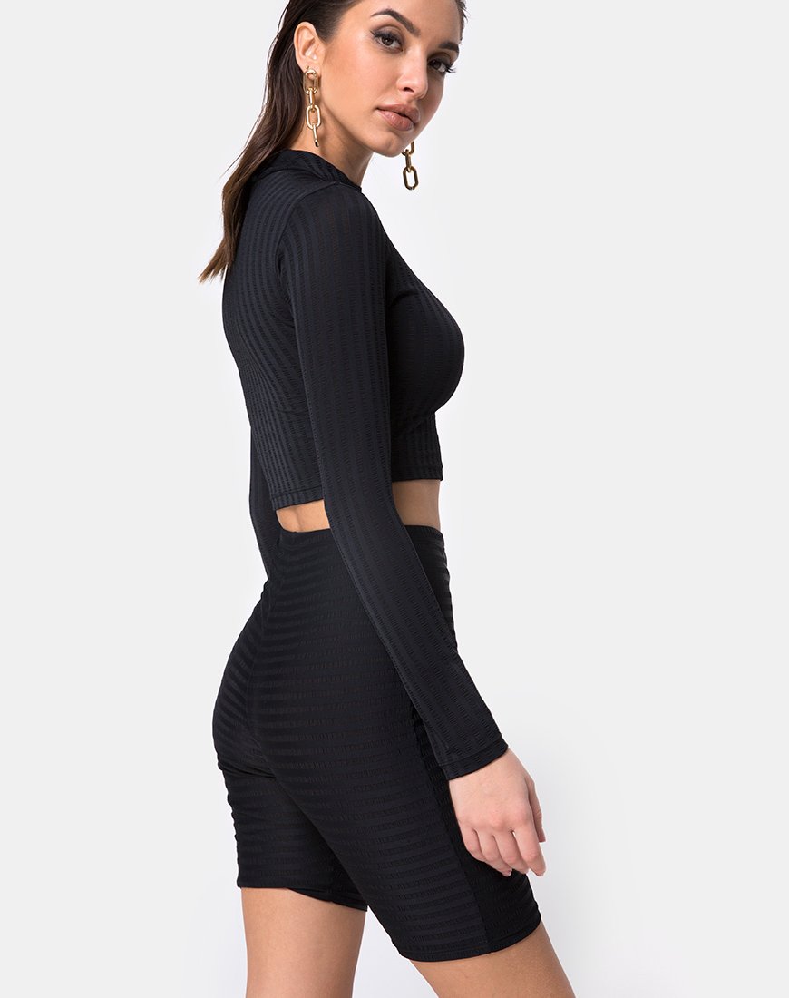 Bild von Cycle Short in Schwarz Horizontalstreifen