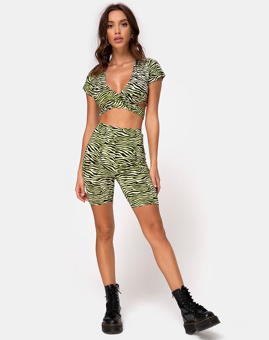 Bild von Cycle Short in Zebra Fluro Grün