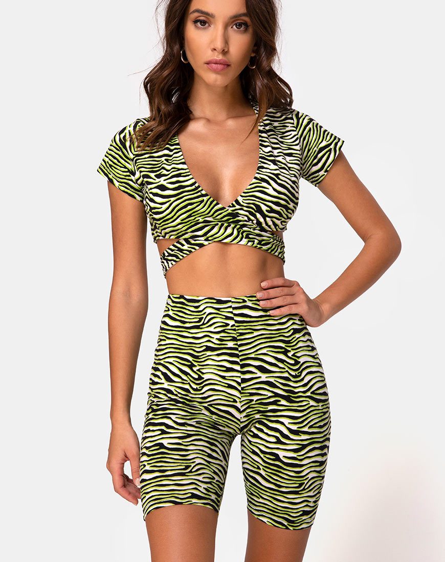 Bild von Cycle Short in Zebra Fluro Grün