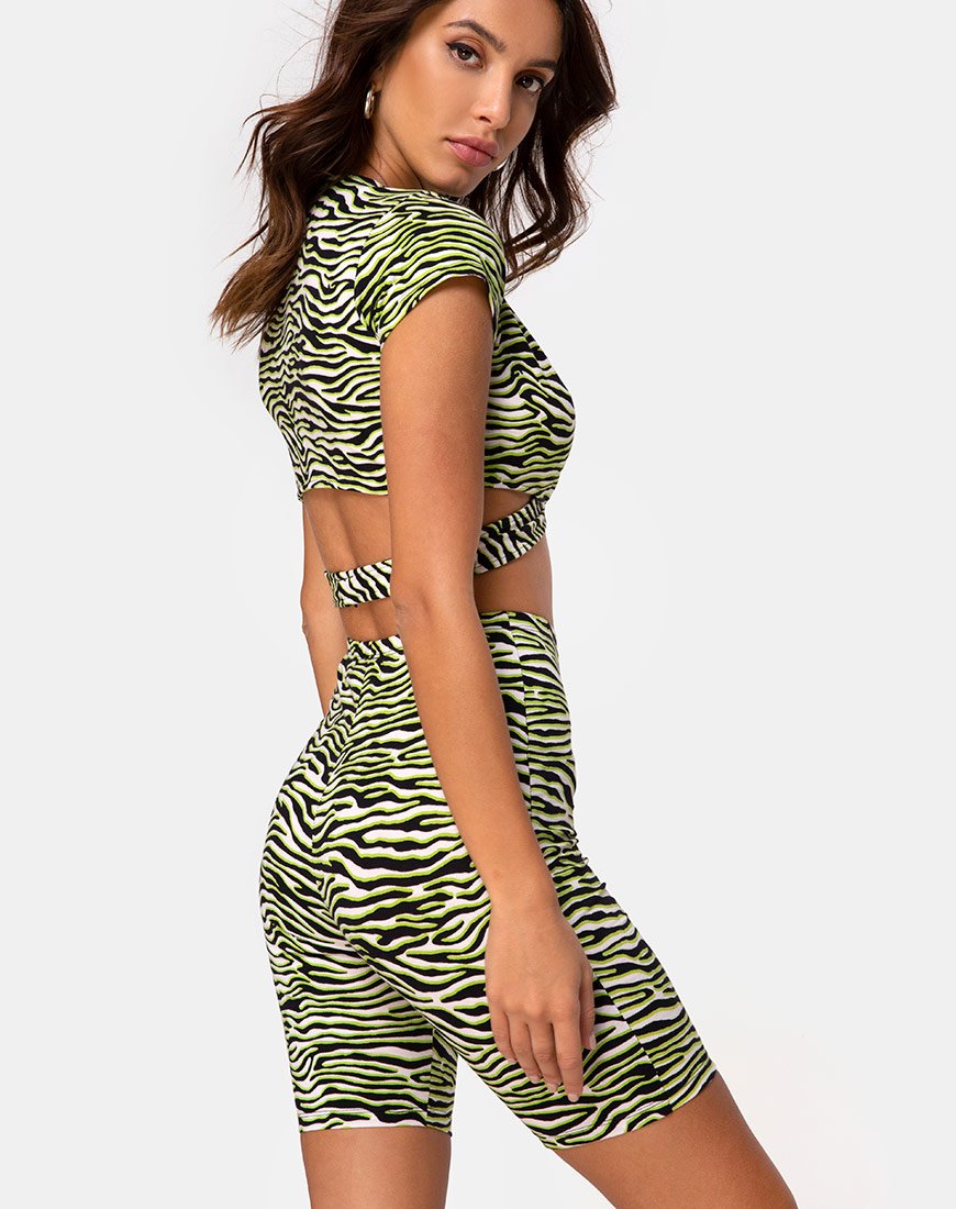 Bild von Cycle Short in Zebra Fluro Grün