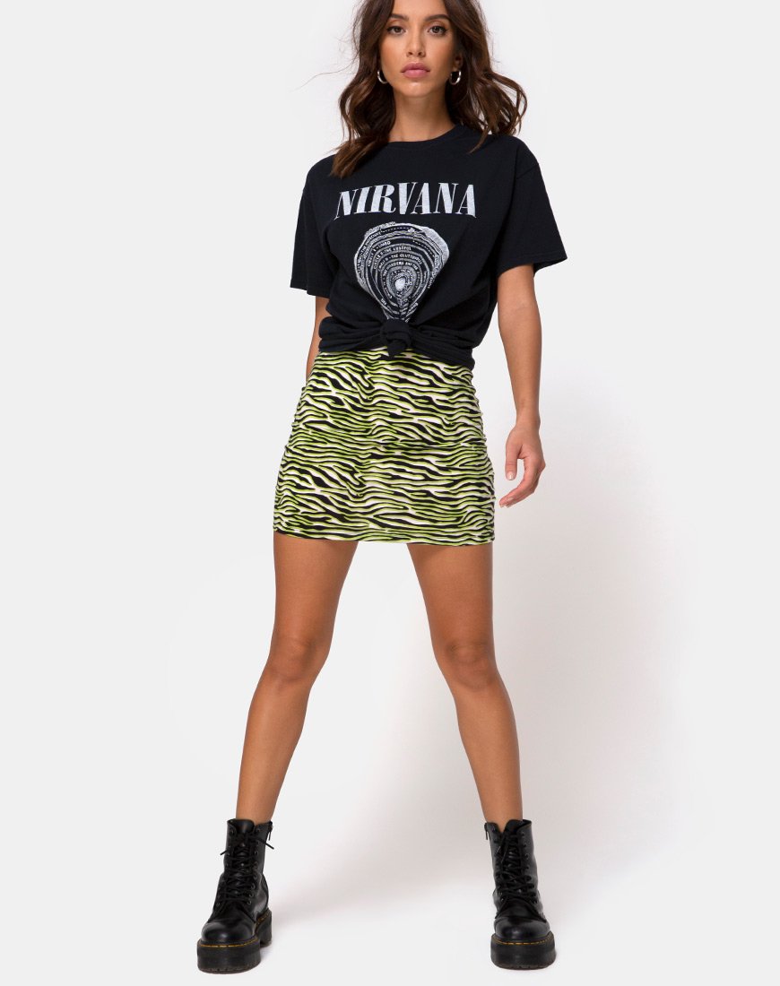 Bild von Kimmy Minirock in Zebra Fluro Grün