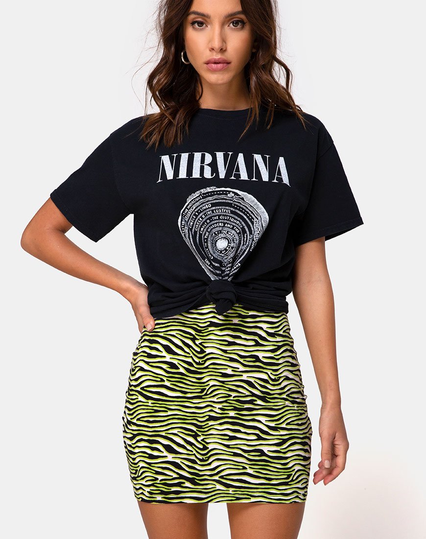 Kimmy Minirock in Zebra Fluro Grün