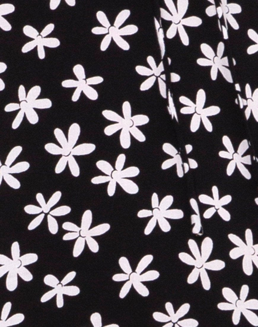 Bild von Cypress Midikleid in 90s Daisy Schwarz und Weiß