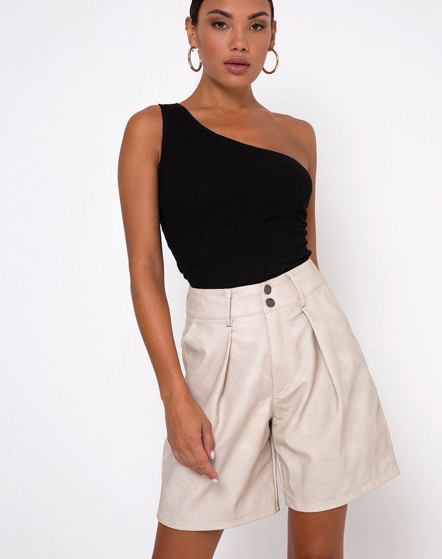 Dab Short mit hoher Taille in Pu Stone