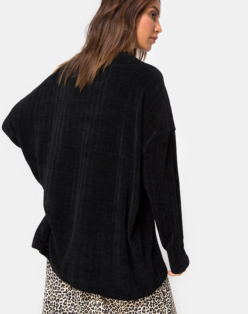Image of Papa-Pullover aus Chenille Schwarz