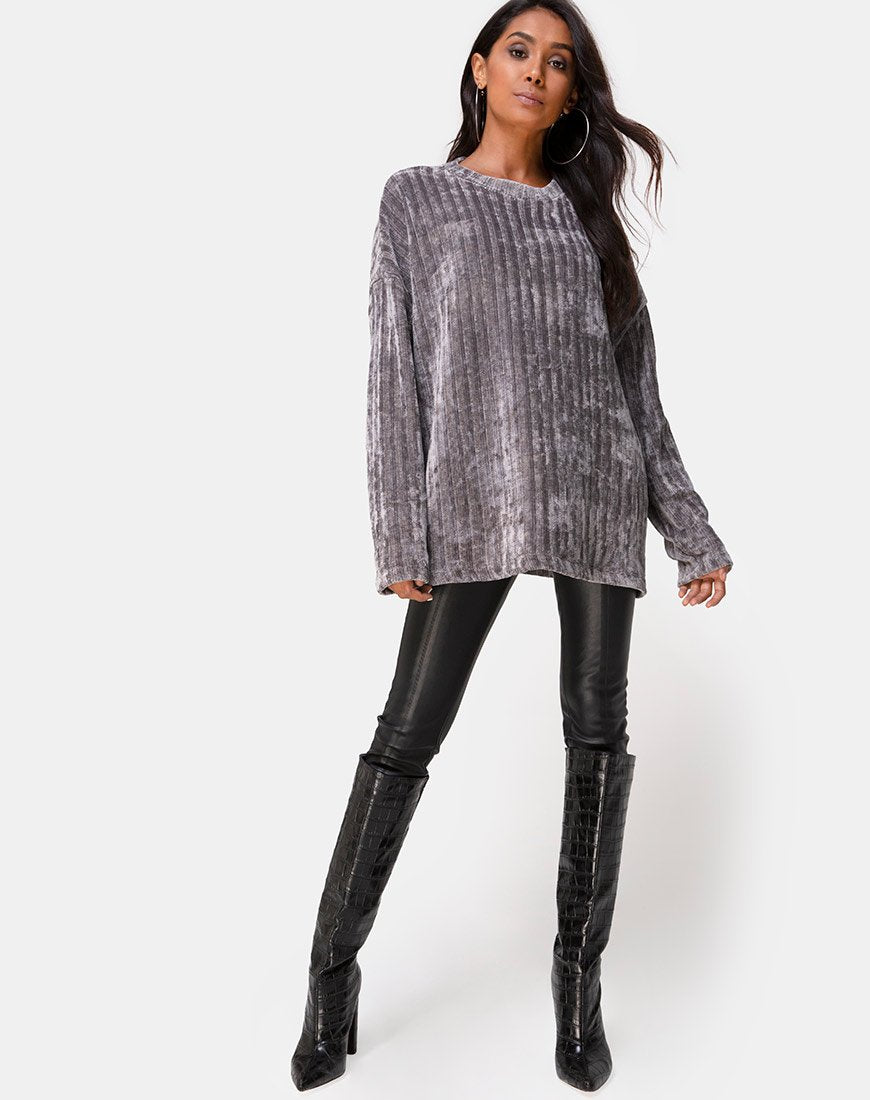 Image of Papa-Pullover aus Chenille Grau