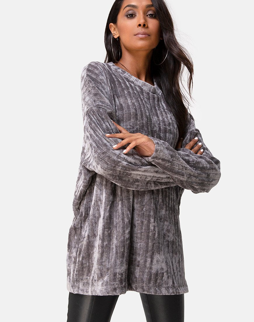 Image of Papa-Pullover aus Chenille Grau