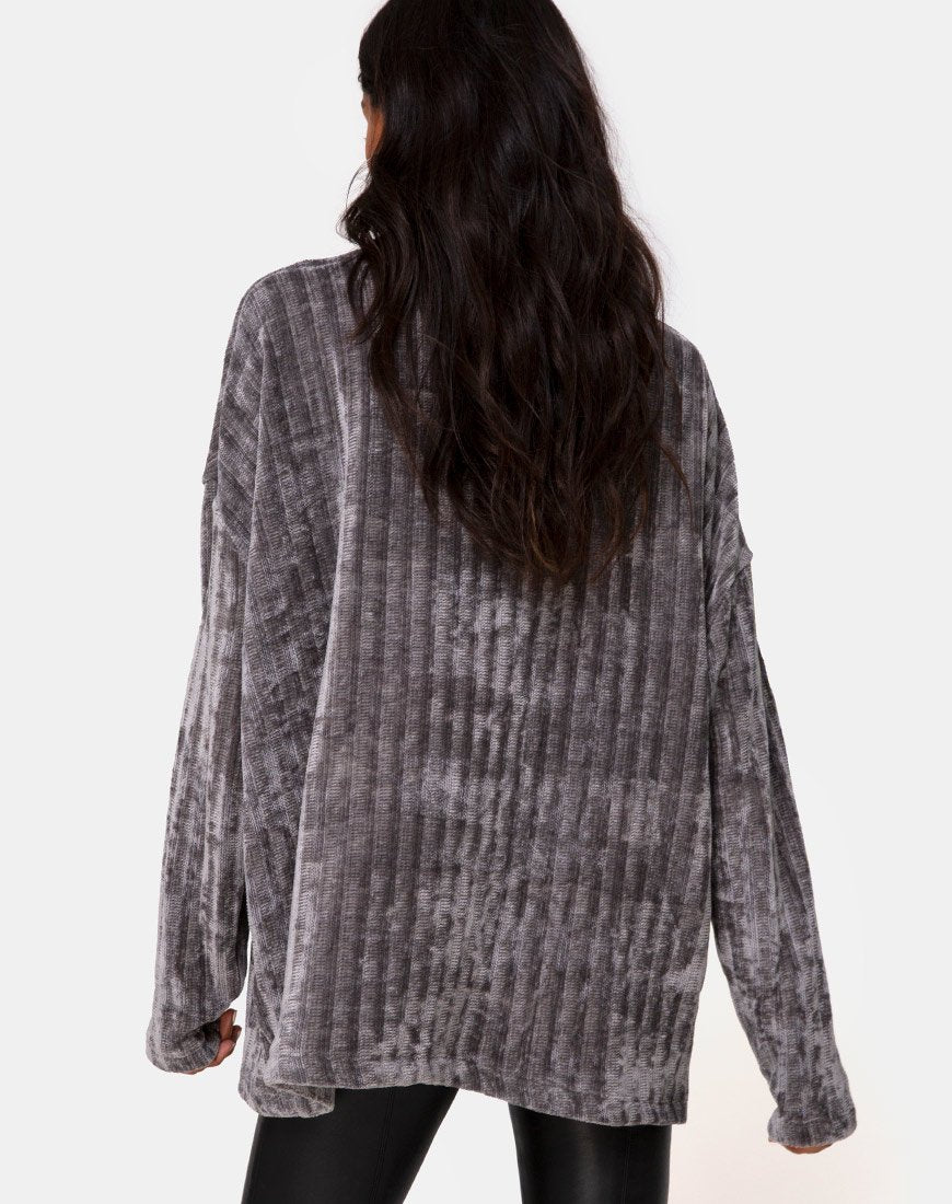Image of Papa-Pullover aus Chenille Grau