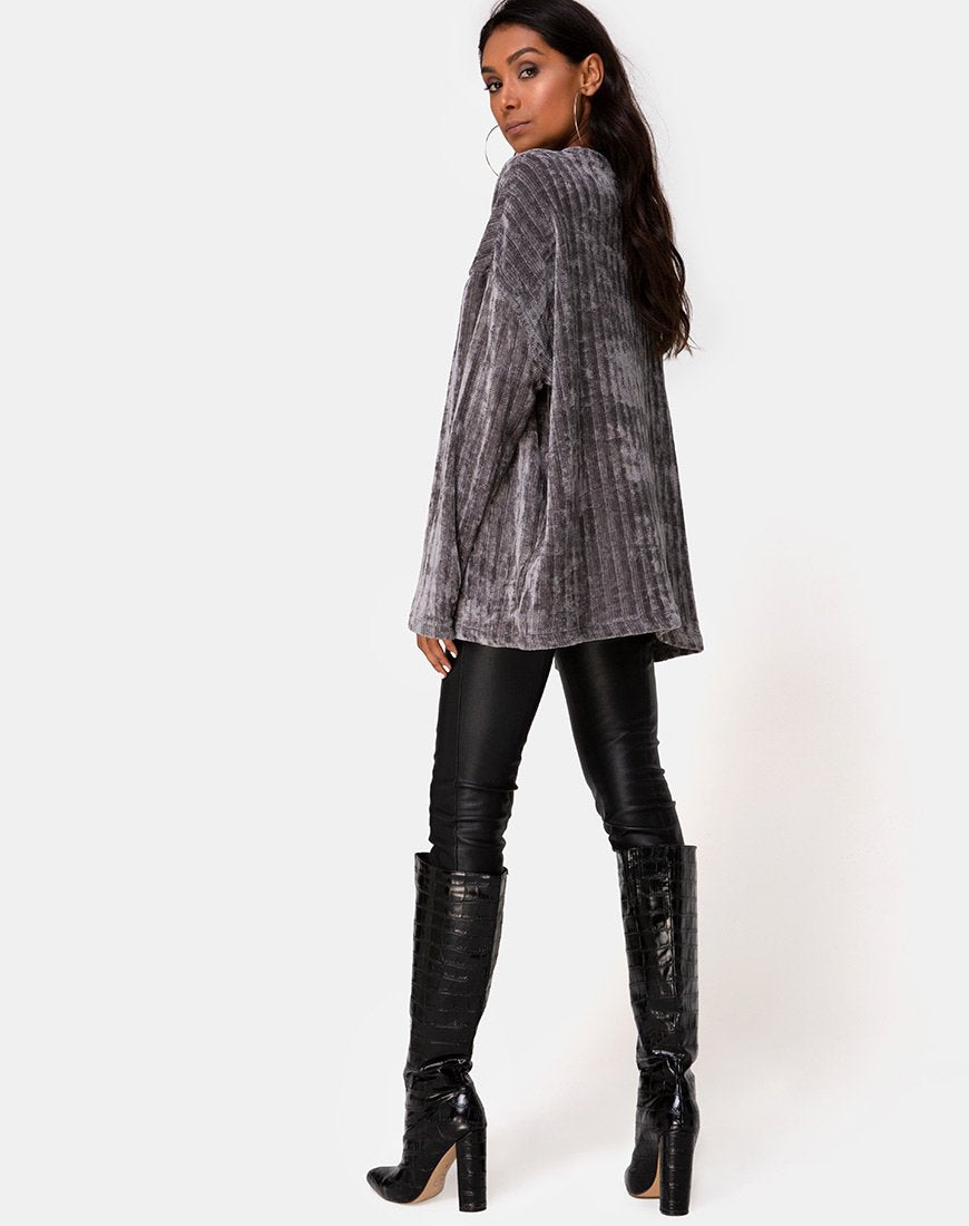 Image of Papa-Pullover aus Chenille Grau