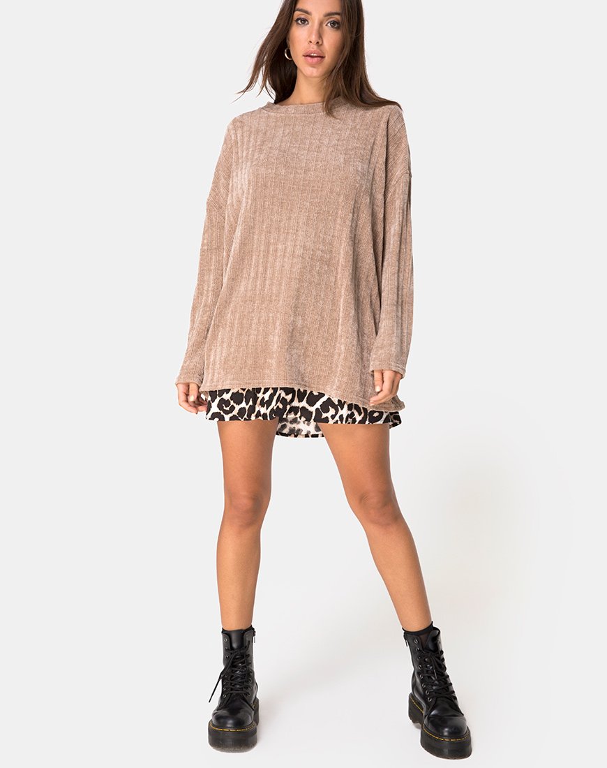 Image of Papa-Pullover aus Chenille Tan