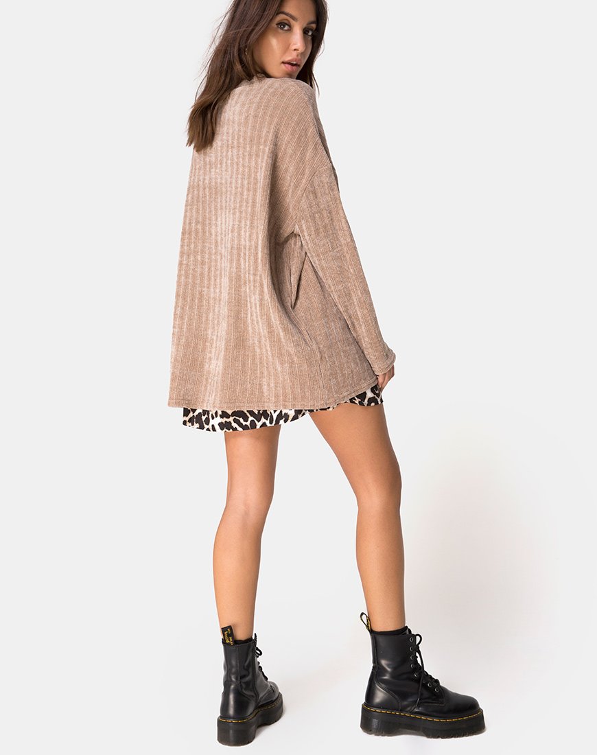 Papa-Pullover aus Chenille Tan