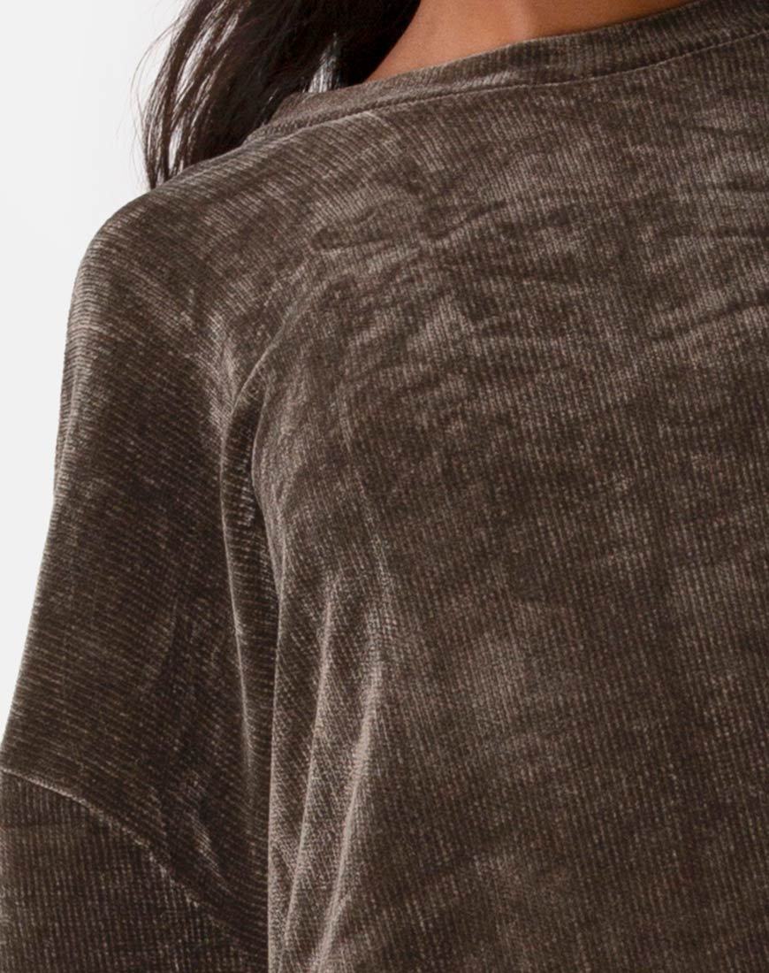 Image of Papa-Pullover in Khaki gestrickt