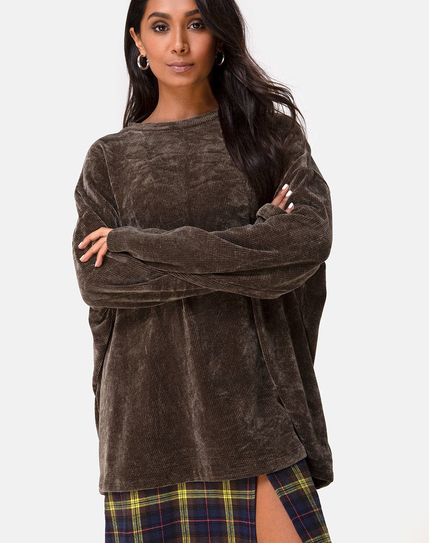 Image of Papa-Pullover in Khaki gestrickt