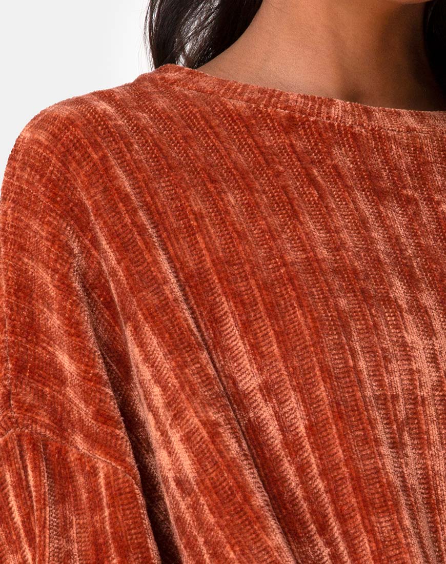 Image of Papa-Pullover aus Chenille, rostfarben