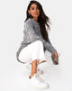 Image of Papa-Pullover in Silber gestrickt