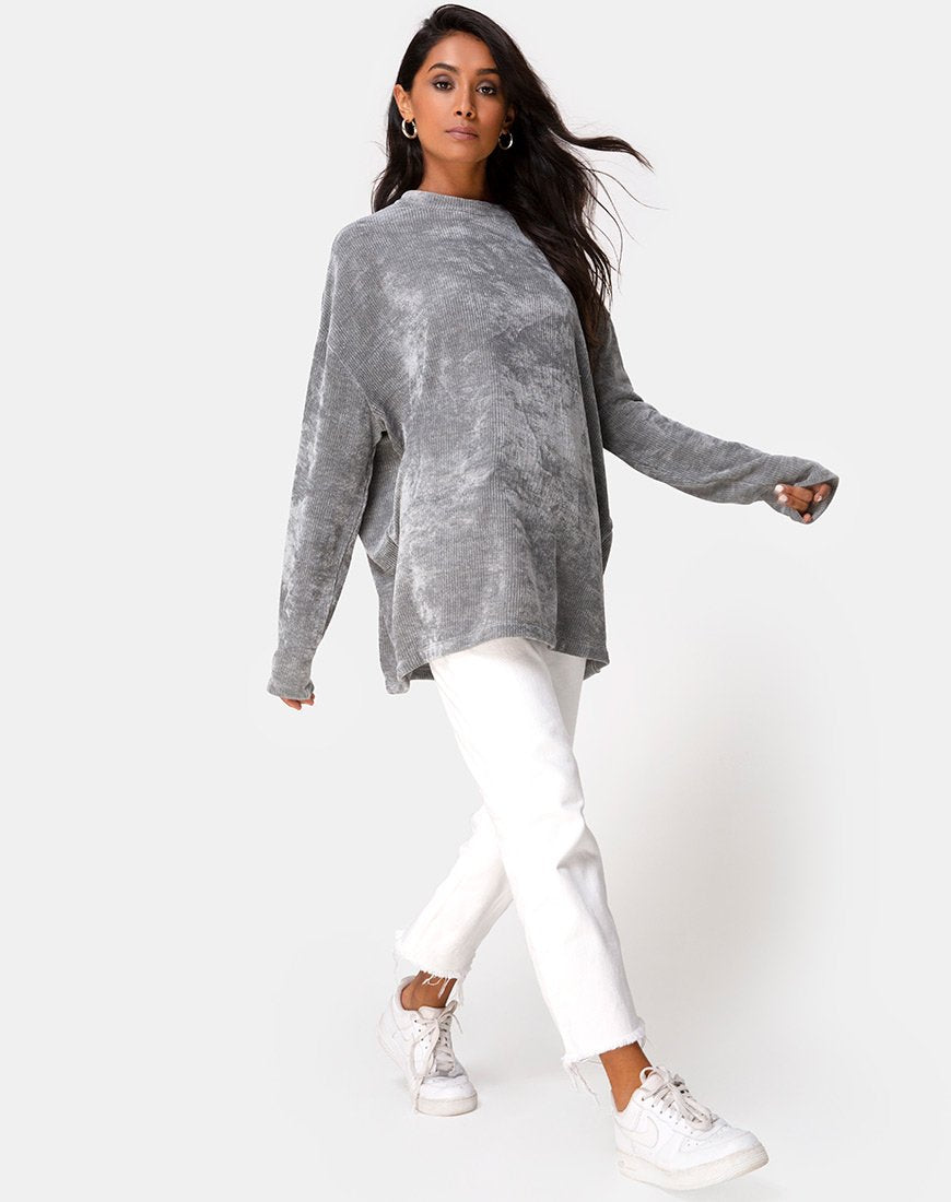Image of Papa-Pullover in Silber gestrickt