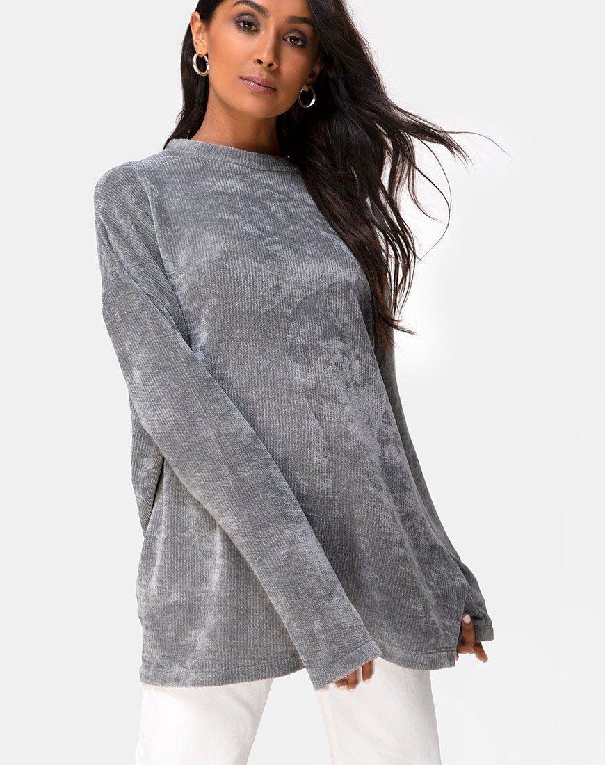 Image of Papa-Pullover in Silber gestrickt