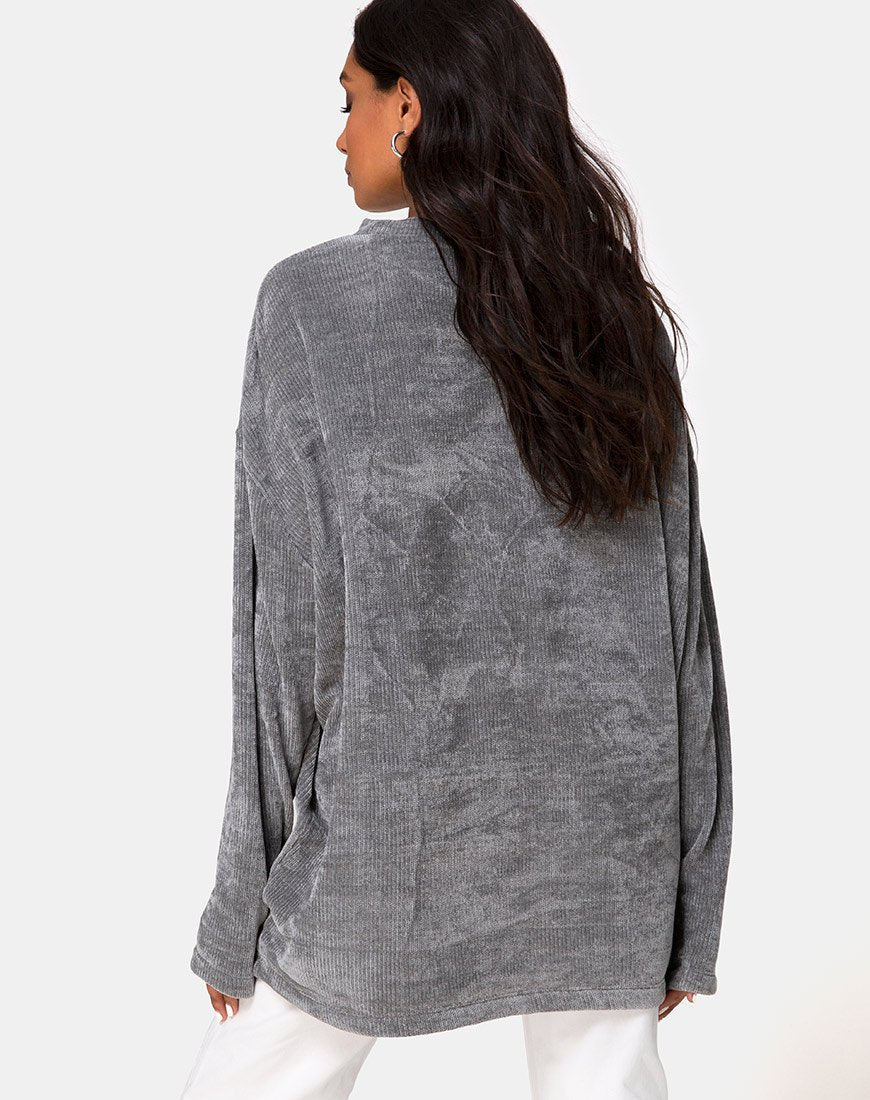 Image of Papa-Pullover in Silber gestrickt