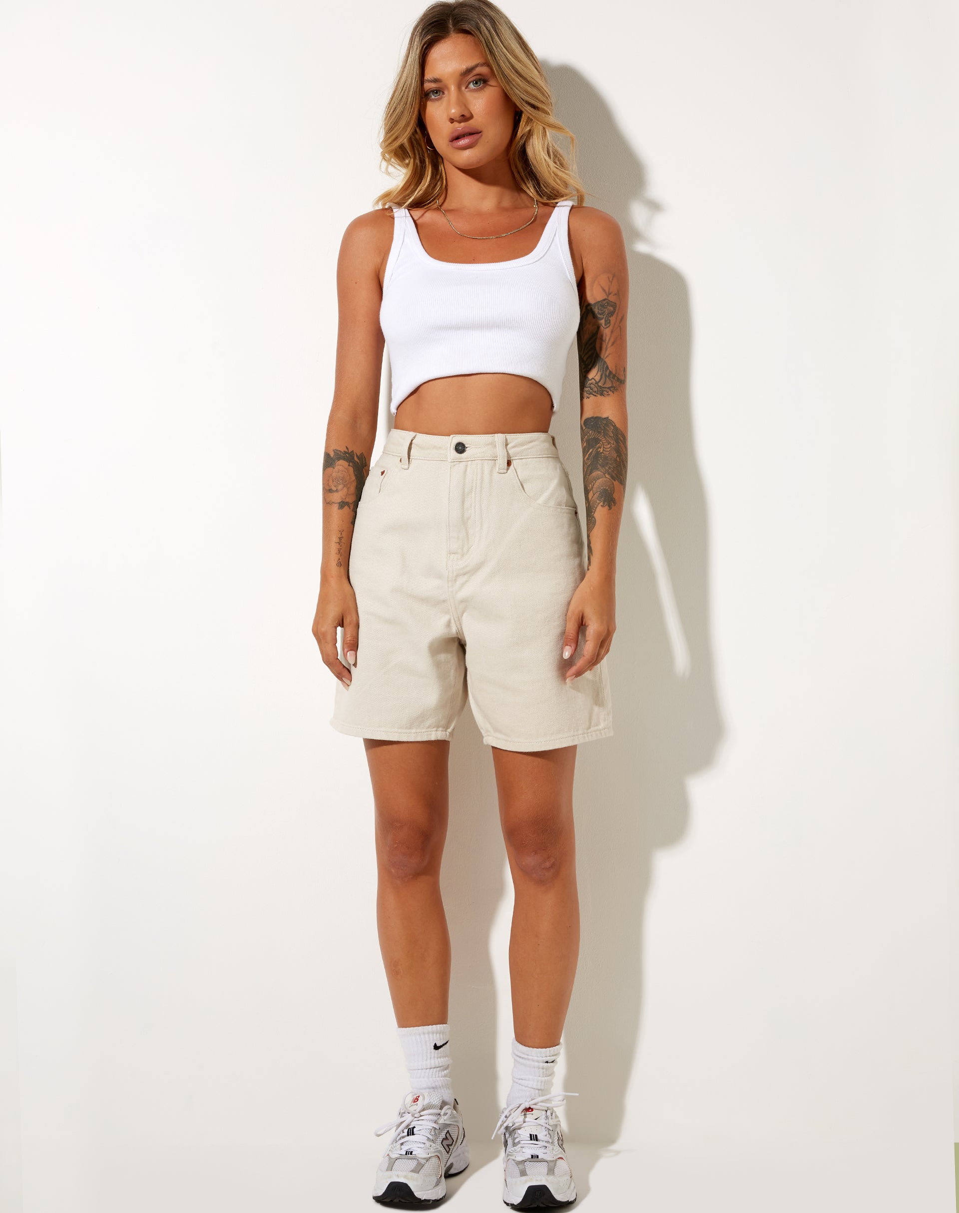 Bild von Dad Denim Short in Winter Sandwash