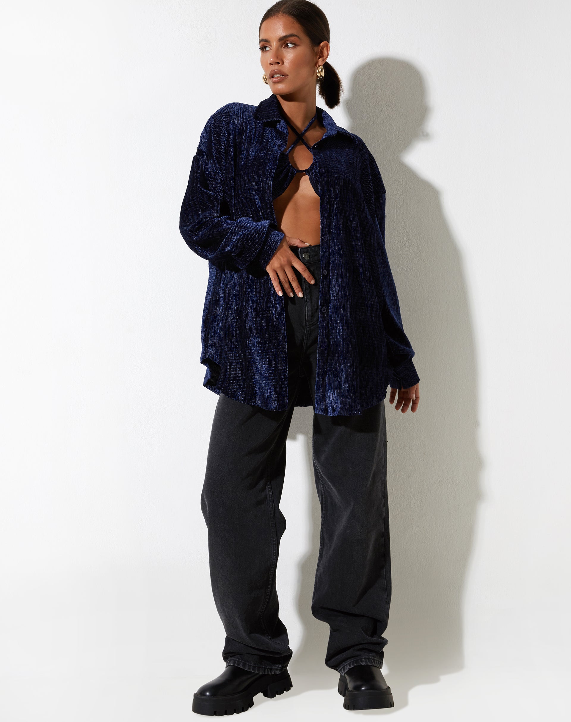 Bild von Dael Oversized Shirt in Velvet Navy