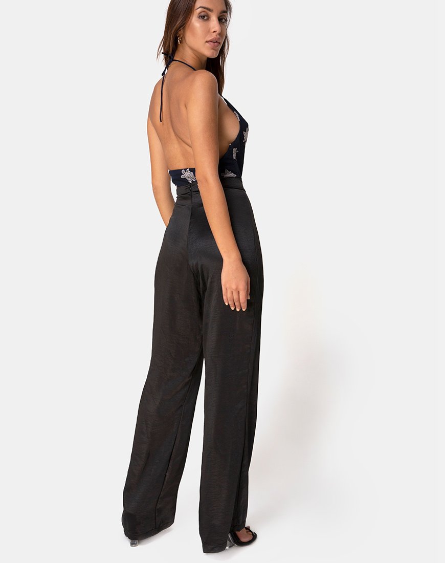 Image of Dais Mieder in Schwarz Flock Rose