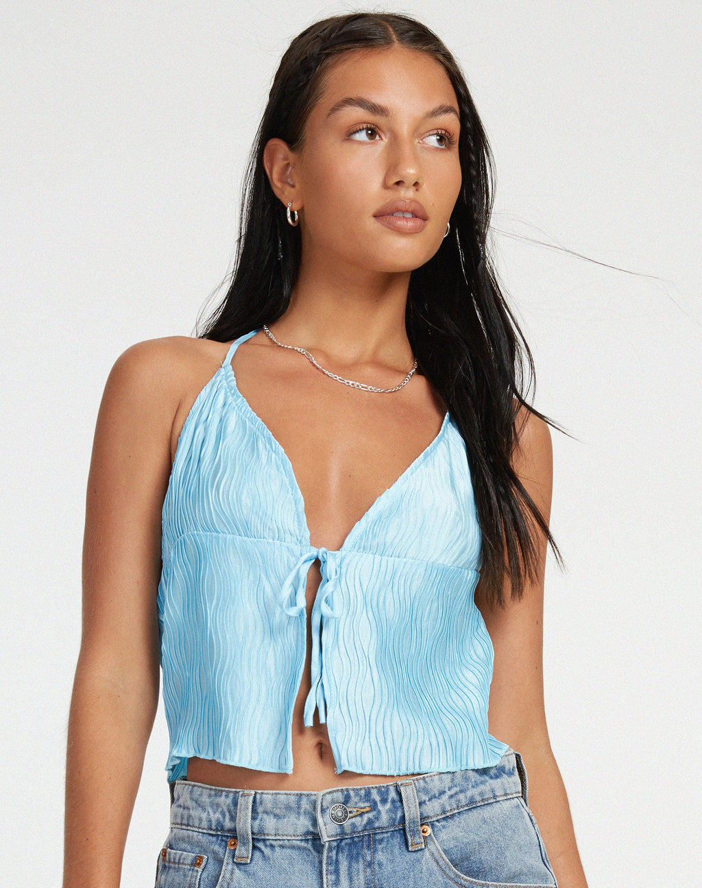 Dama Crop Top in Blau