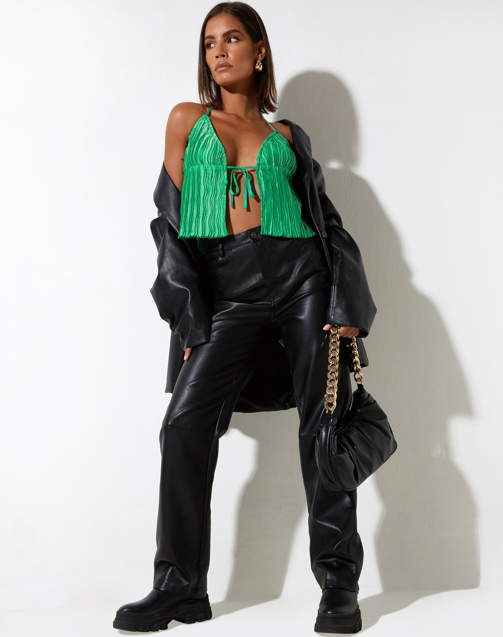 Bild von Dama Cami Top in Crinkle Green
