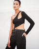 Danes Top aus Bubble Jersey Schwarz