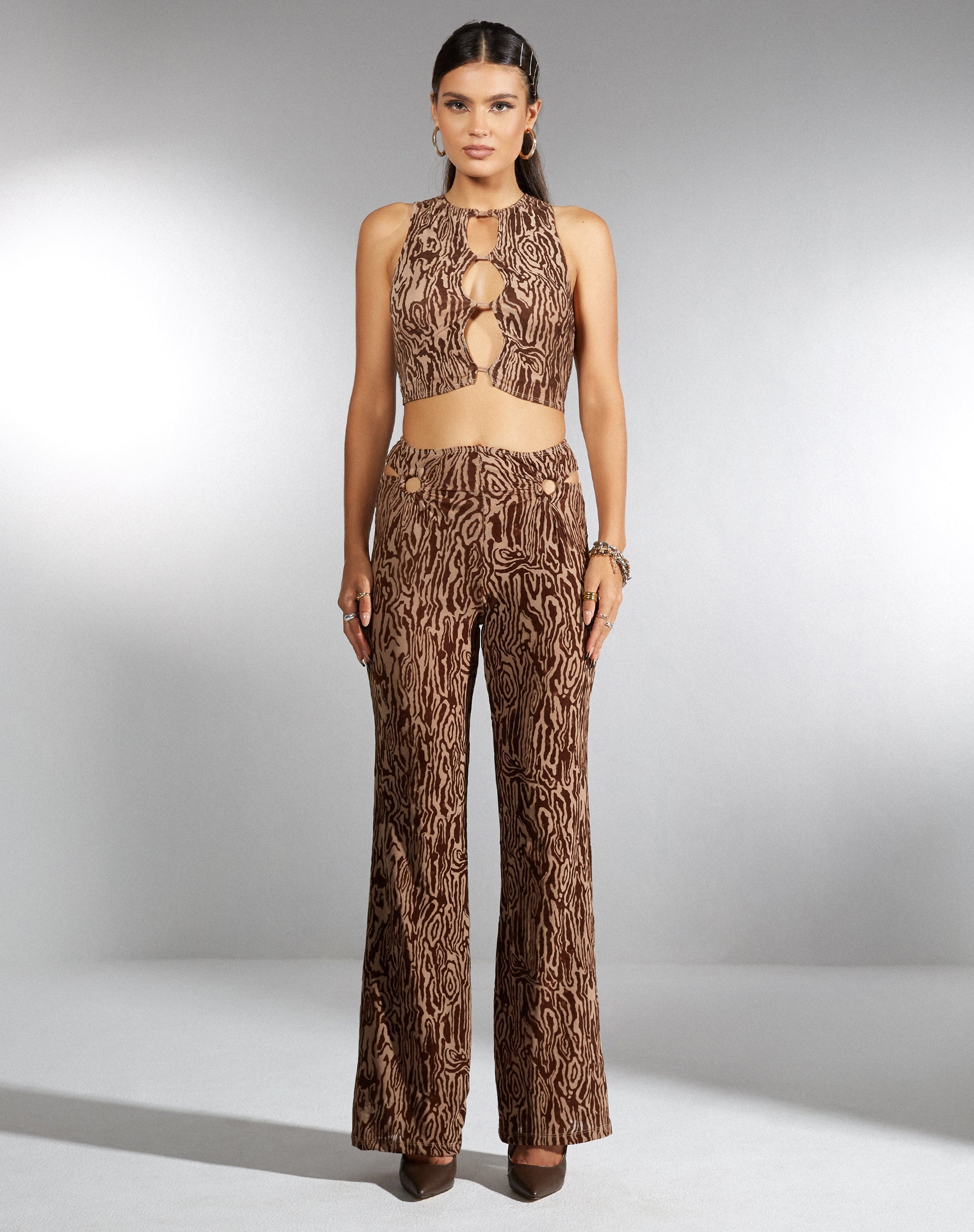 Bild von MOTEL X IRIS Sesaot Flare Hose in Animal Ripple Flock