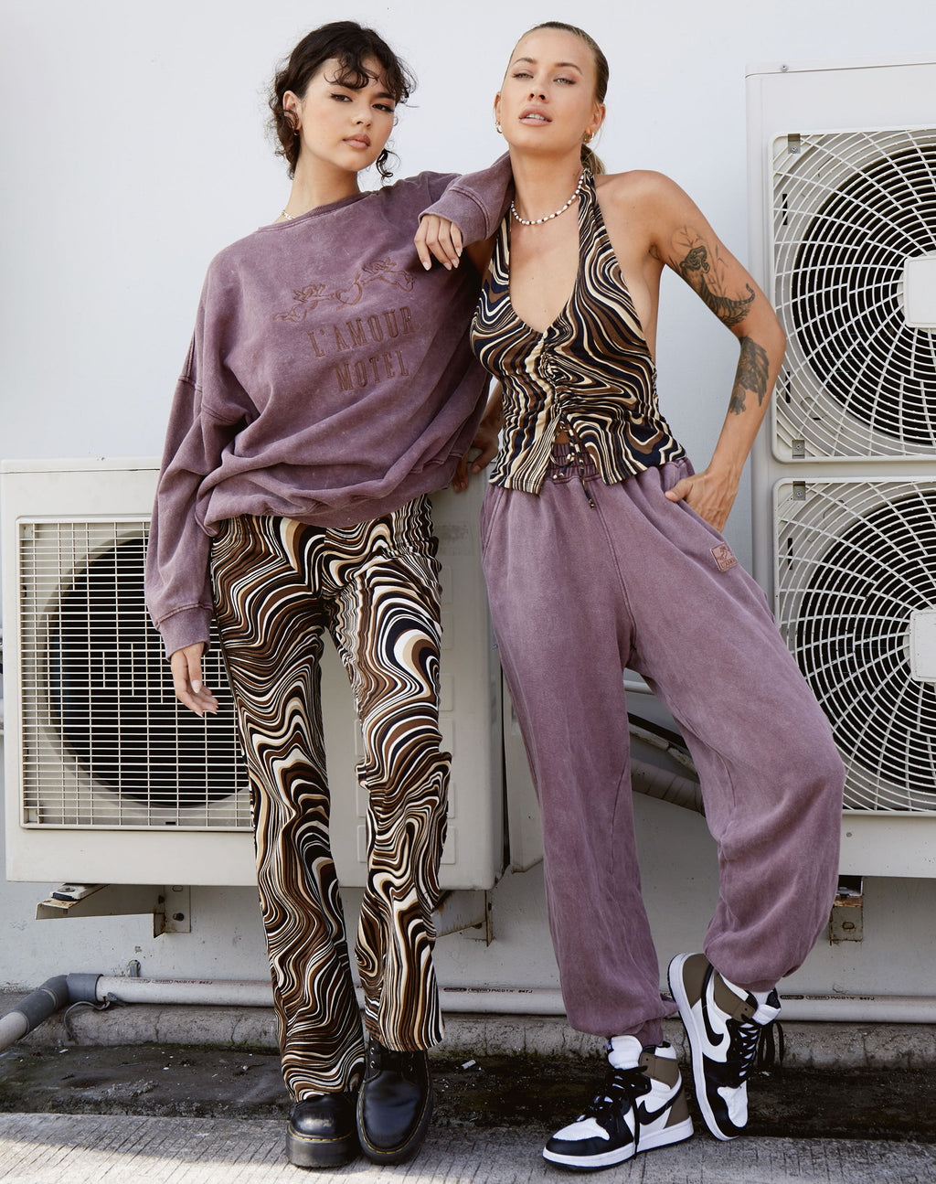Roider Jogger in brauner Waschung L'Amour Motel Label Embro