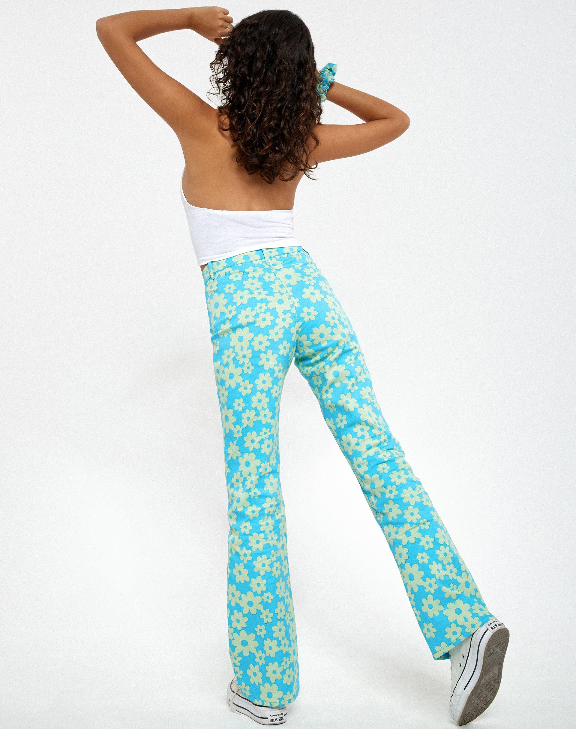 Image of Motel X Barbara Kristoffersen Zoven Schlaghose in Retro Daisy Blau
