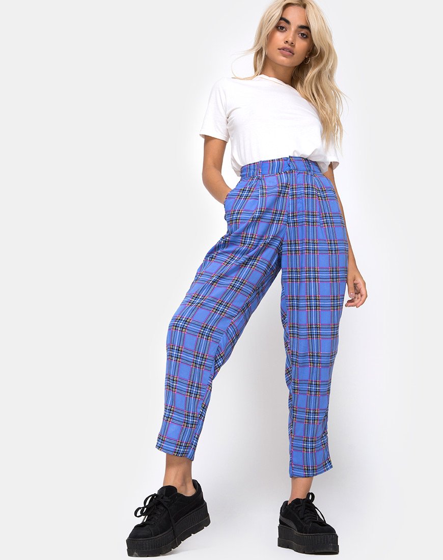 Image of Dastan Hose in 90er Karo Blau Rosa