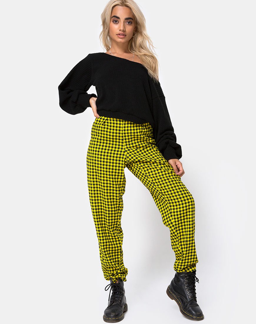 Image of Dastan Hose in Medium Gingham Gelb