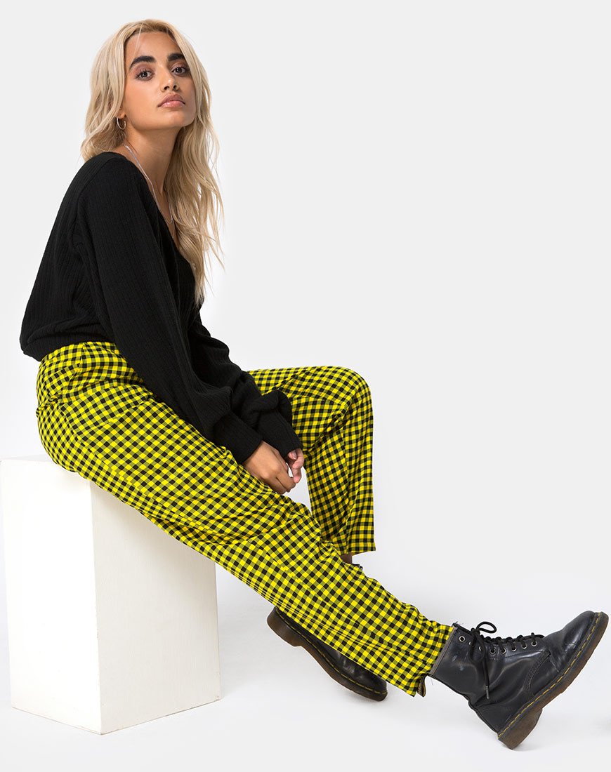 Image of Dastan Hose in Medium Gingham Gelb