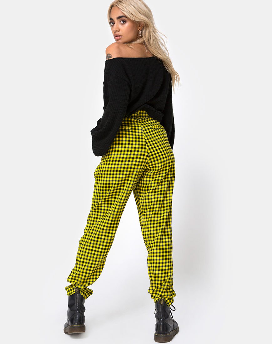 Image of Dastan Hose in Medium Gingham Gelb