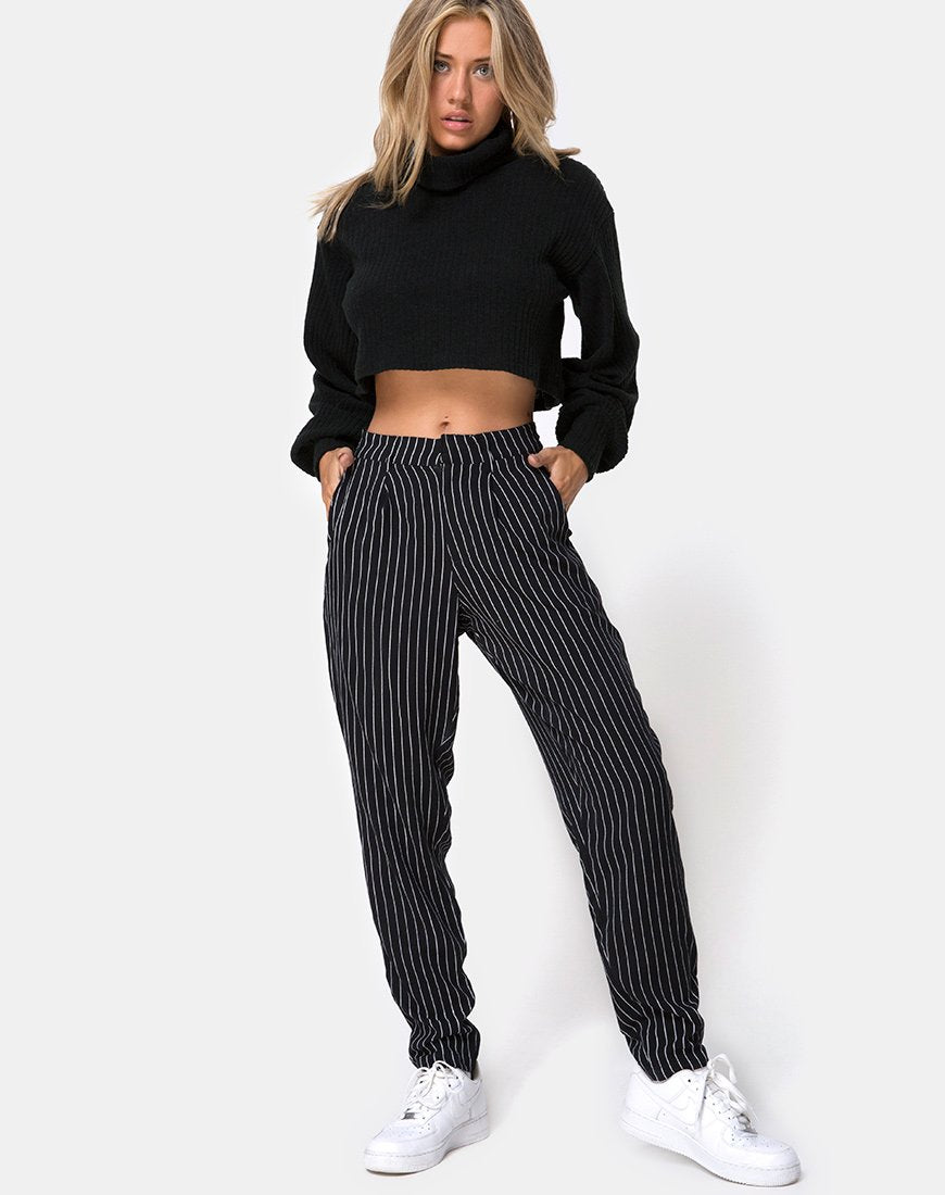 Dastan Hose in Nadelstreifen Schwarz