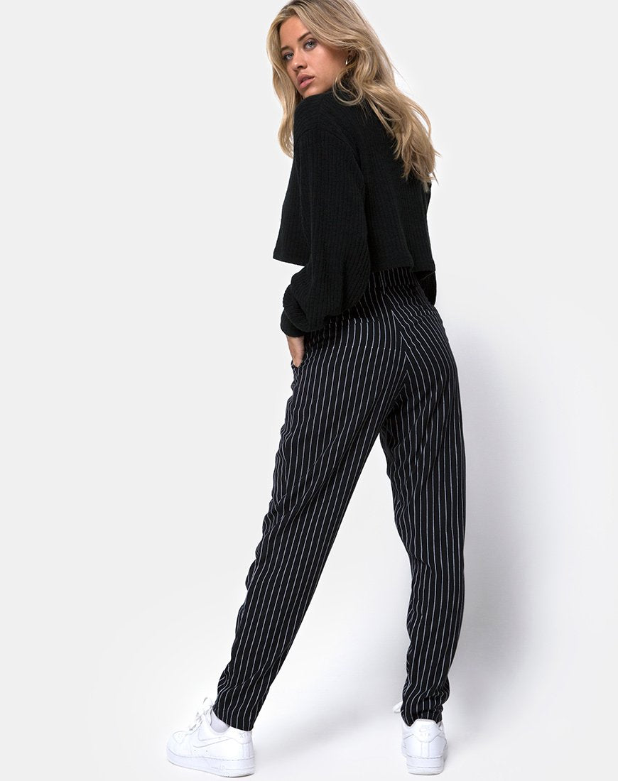Dastan Hose in Nadelstreifen Schwarz