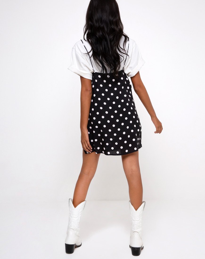 Image of Datista Slip Dress in 80s Polka Schwarz