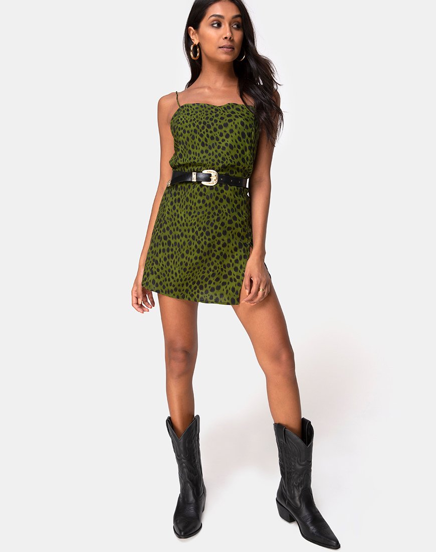Image von Datista Slip Dress in Cheetah Khaki