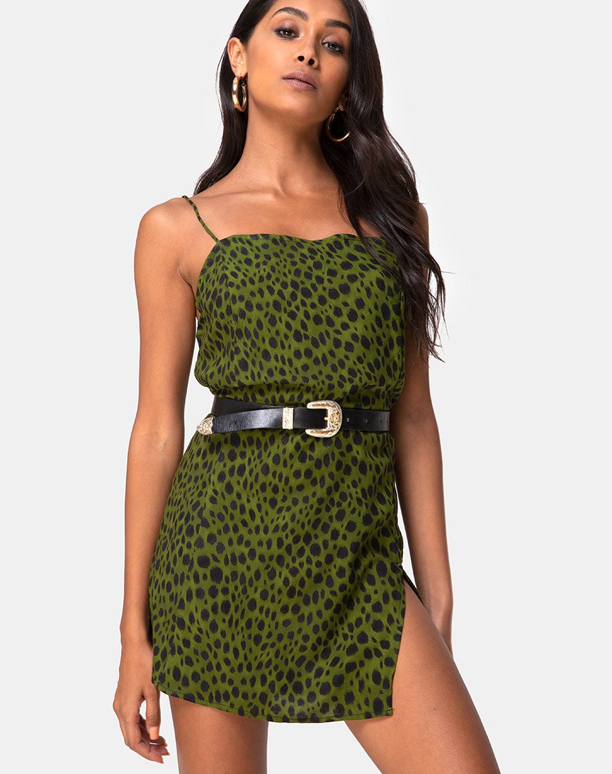 Image von Datista Slip Dress in Cheetah Khaki