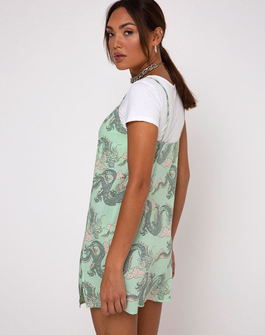Bild von Datista Slip Dress in Chinese Dragon Neo Mint