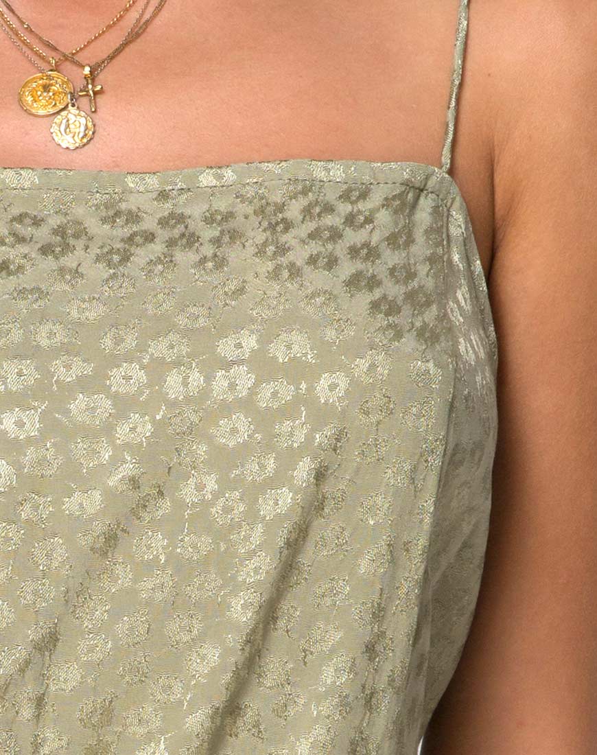 Image of Datista Slip Kleid aus Satin Ditsy Rose Sage