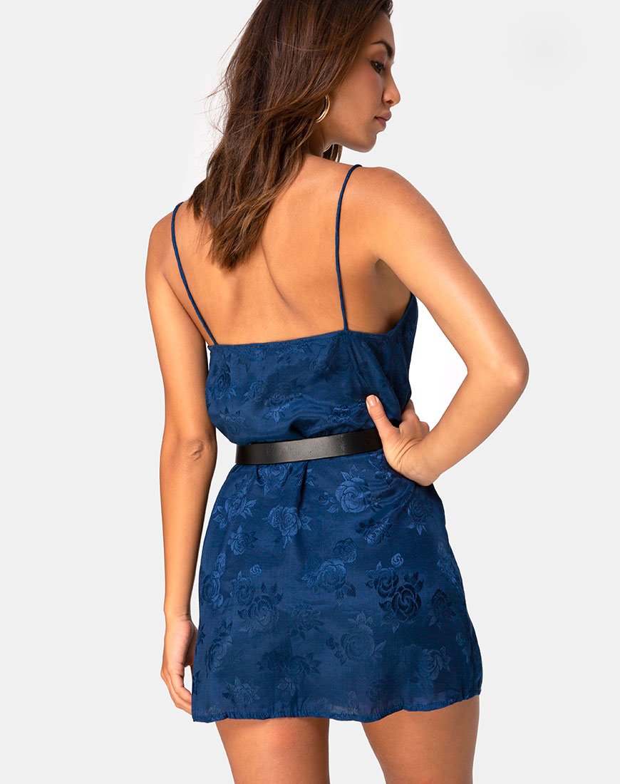 Bild von Datista Slip Dress in Satin Rose Navy