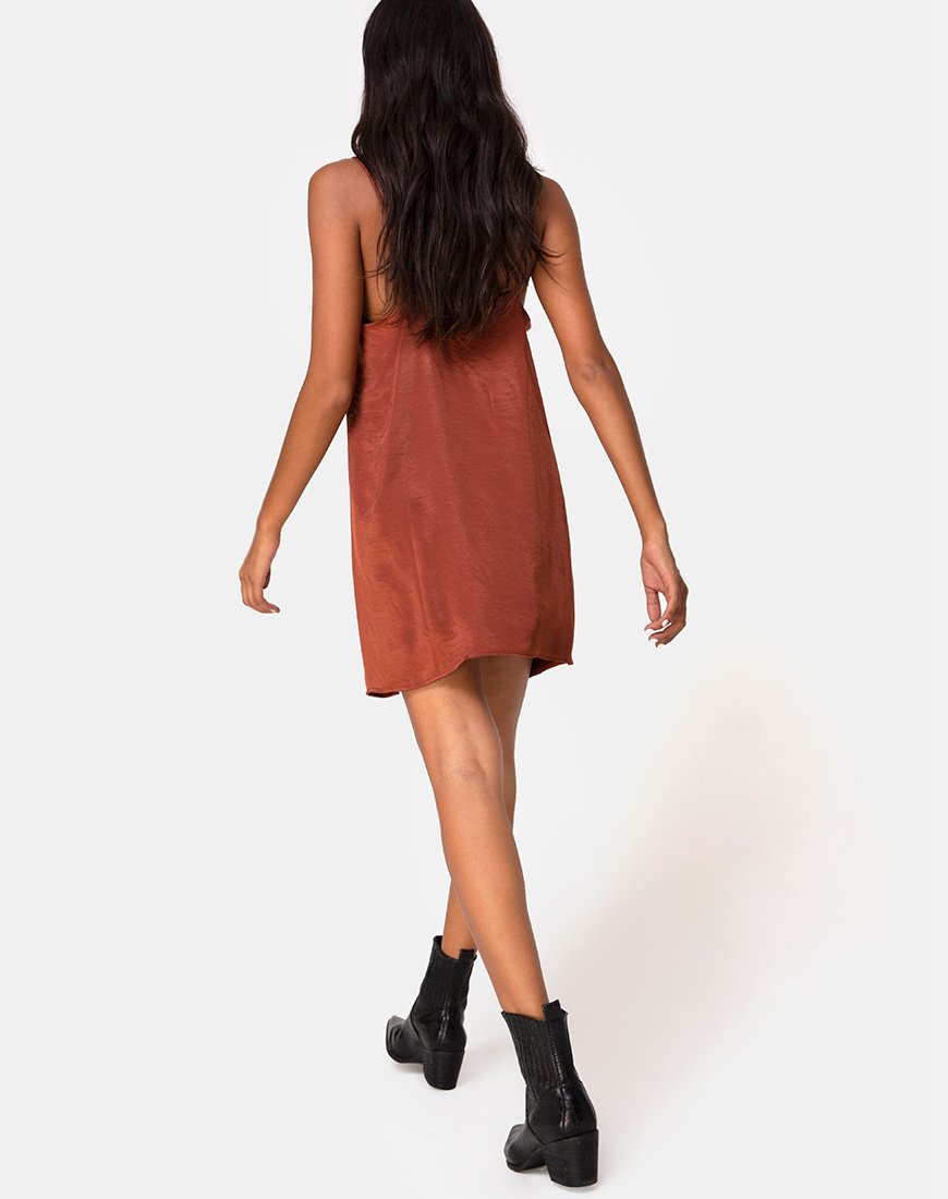 Image of Datista Kleid aus Satin Dunkel Rost