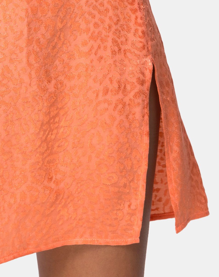 Bild von Datista Slip Dress in Satin Cheetah Coral