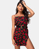 Image of Datista Slip Dress in Roaming Rose Schwarz