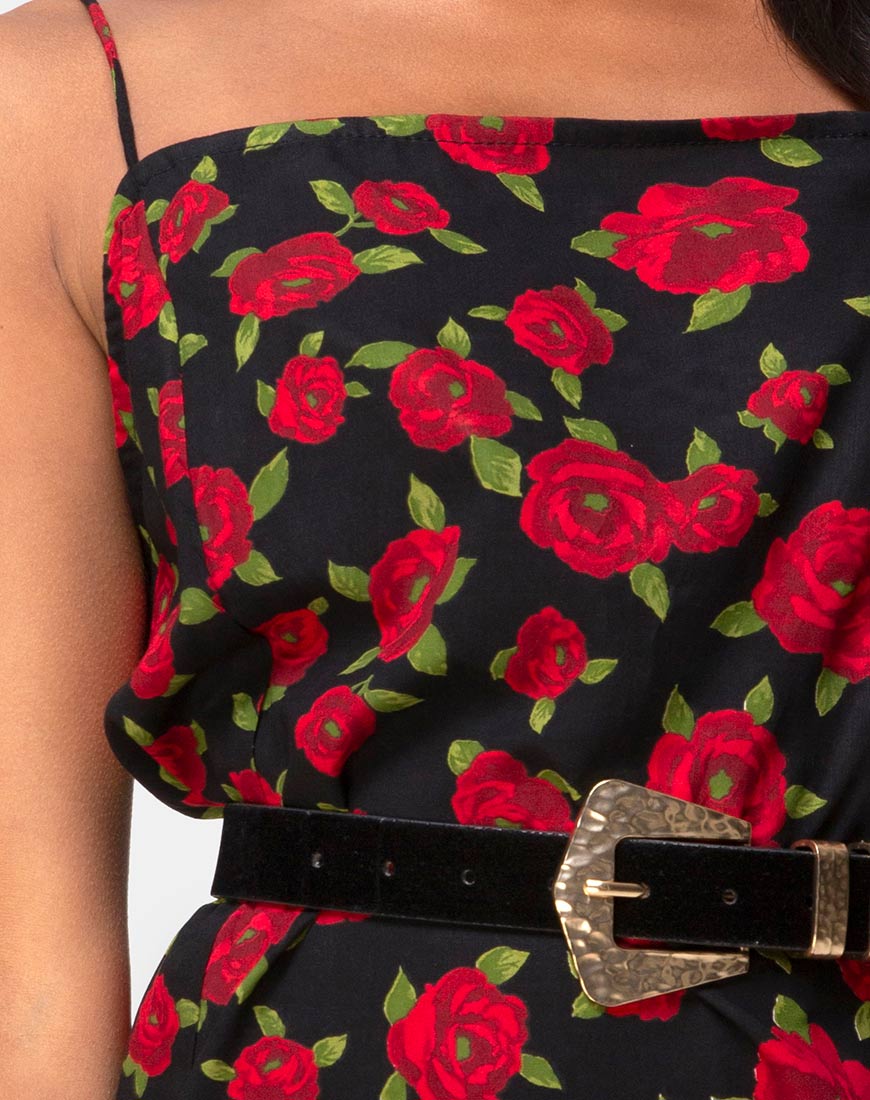 Image of Datista Slip Dress in Roaming Rose Schwarz