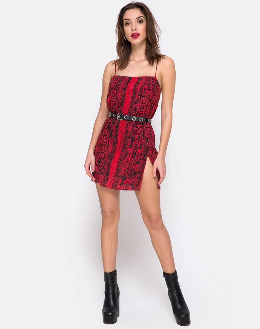 Bild von Datista Slip Dress in Red Snake