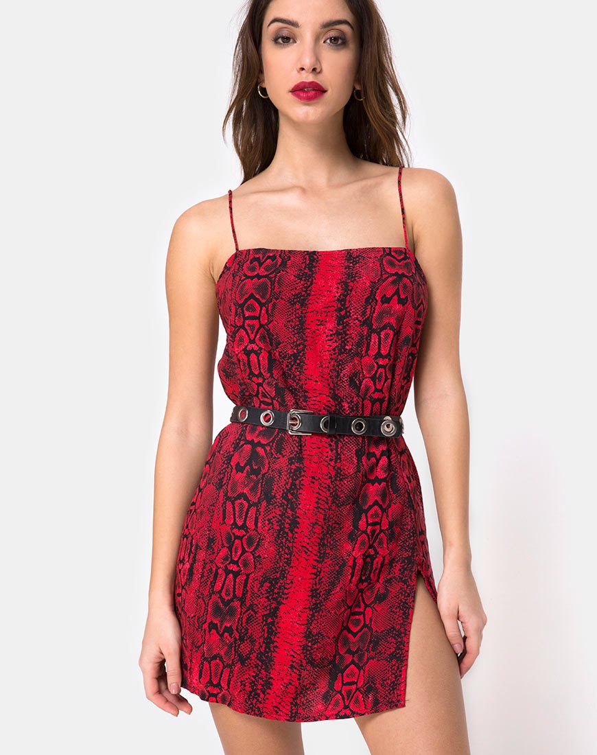 Bild von Datista Slip Dress in Red Snake